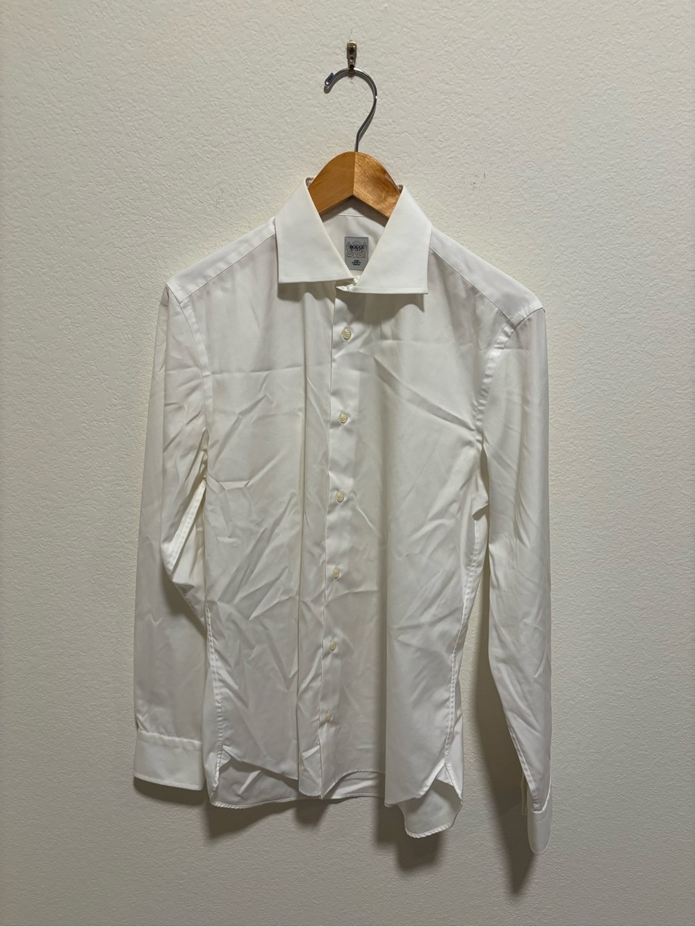 Men's White Dress Shirt - Contemporary Spread Collar Boggi Milano